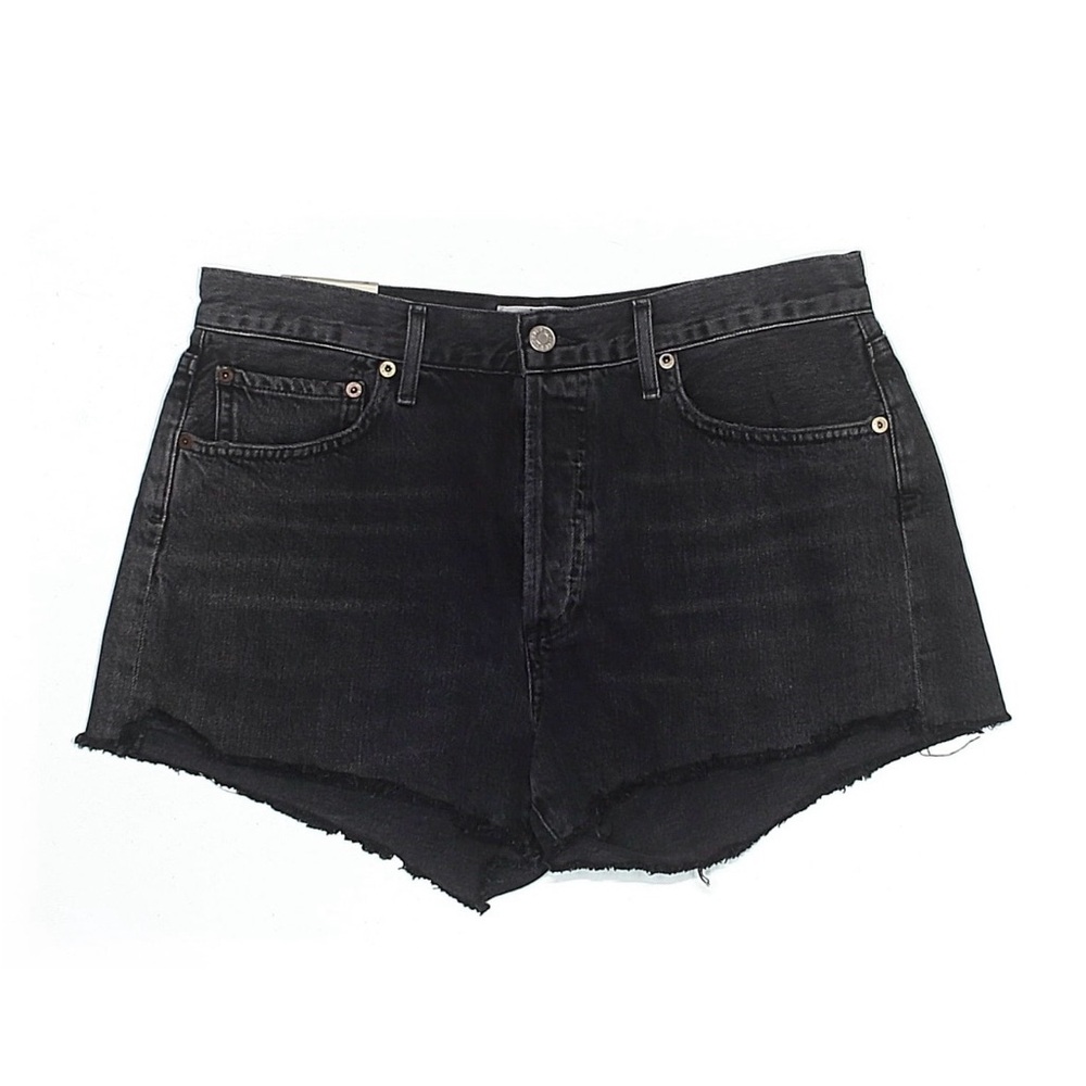 Agolde Black High-Rise Cutoff Jean Shorts